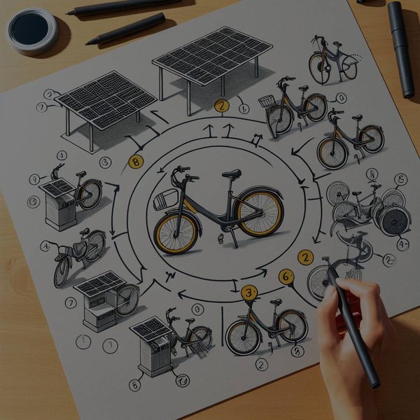 Quelles sont les étapes pour créer un système de vélos en libre-service alimenté par l'énergie solaire ?